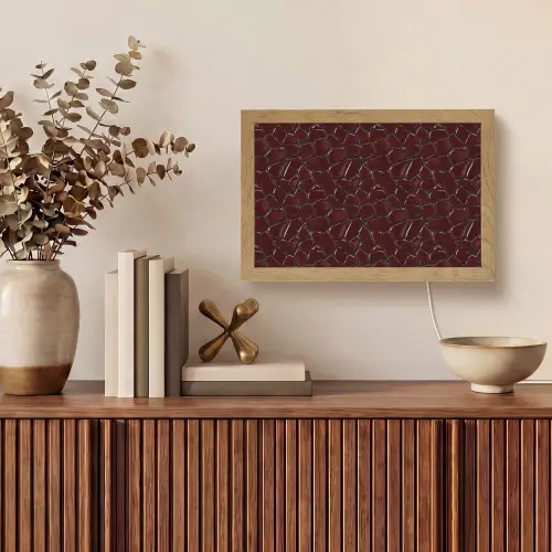 Mozaïek - Tegel - Bordeauxrood Light Box met kabel (Tafellamp) klein 924 -sfeer2