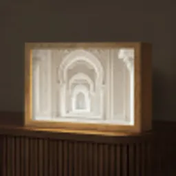 Moskee - Architectuur - Ramadan - Islamitische Light Box met kabel (Tafellamp) klein -z3d_website