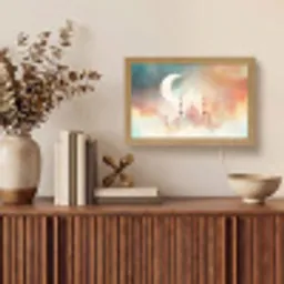 Moskee - Kleurrijke wolken - Arabisch - Ramadan - Islamitische Light Box met kabel (Tafellamp) klein -sfeer2