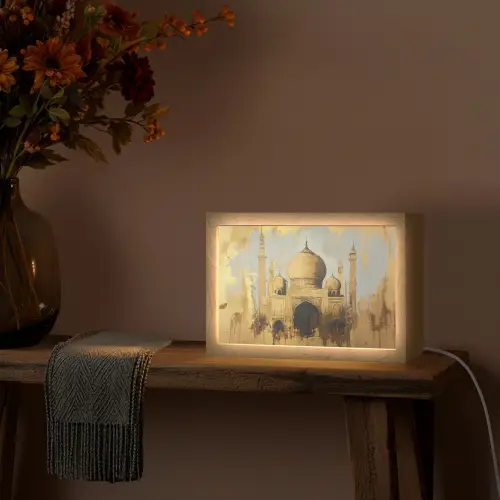 Moskee - Goud - Arabisch - Ramadan - Islamitische Light Box met kabel (Tafellamp) klein -sfeer4