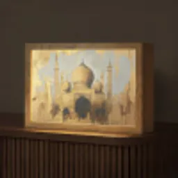 Moskee - Goud - Arabisch - Ramadan - Islamitische Light Box met kabel (Tafellamp) klein -z3d_website