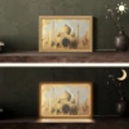 Moskee - Goud - Arabisch - Ramadan - Islamitische Light Box met kabel (Tafellamp) klein -sfeer3