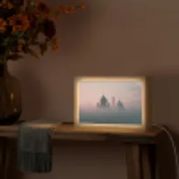 Moskee - Minaretten - mist - Islamitisch Light Box met kabel (Tafellamp) klein -sfeer4