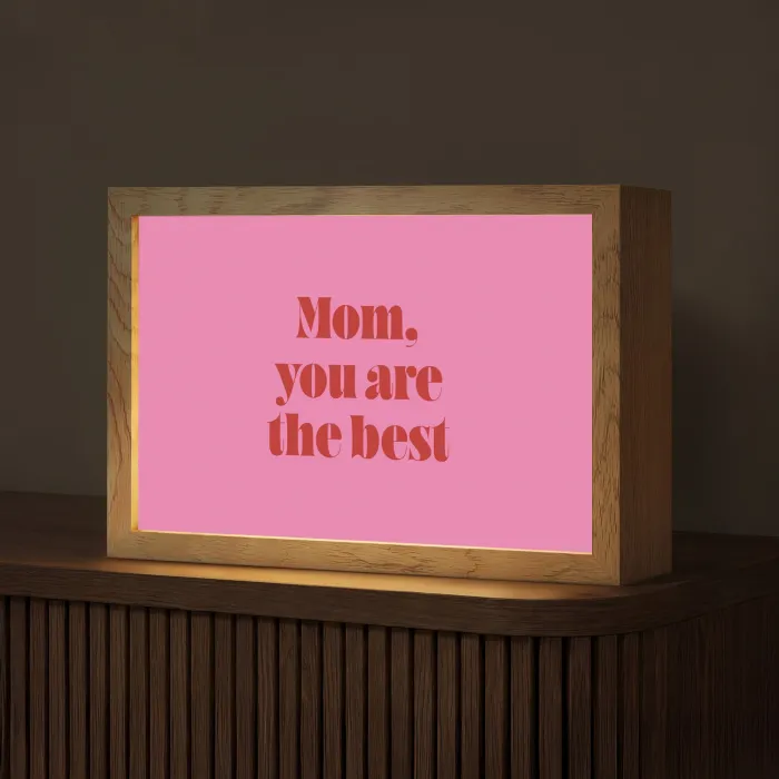 Moeder - Boodschap -Roze Light Box met kabel (Tafellamp) klein -z3d_website