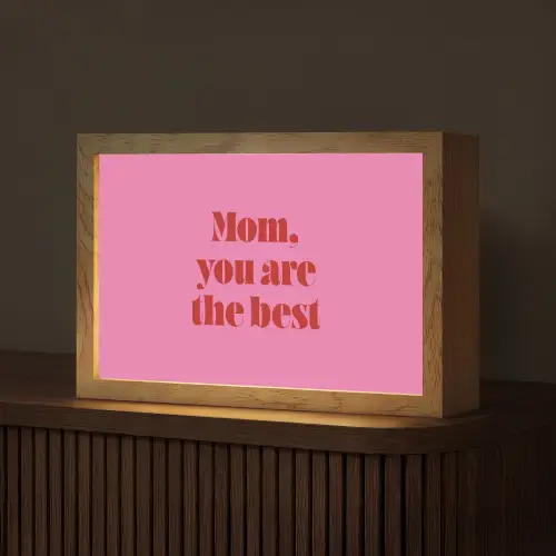 Moeder - Boodschap -Roze Light Box met kabel (Tafellamp) klein -z3d_website