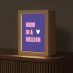 Moeder - Tekst - Blauw - Hartje Light Box met kabel (Tafellamp) klein -z3d_website