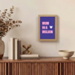 Moeder - Tekst - Blauw - Hartje Light Box met kabel (Tafellamp) klein -sfeer2