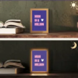 Moeder - Tekst - Blauw - Hartje Light Box met kabel (Tafellamp) klein -sfeer3