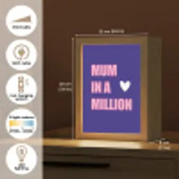 Moeder - Tekst - Blauw - Hartje Light Box met kabel (Tafellamp) klein -USP_EN