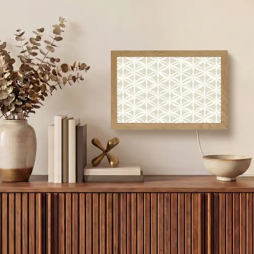 Motief - Modern - Beige Light Box met kabel (Tafellamp) klein 924 -sfeer2
