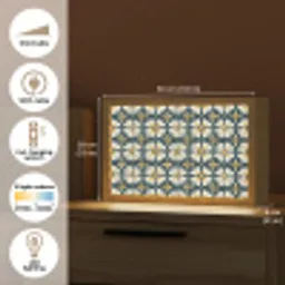 Motief - Tegel - Okergeel Light Box met kabel (Tafellamp) klein 924 -USP_EN