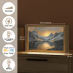Berglandschap met Gouden Zonsondergang Light Box met kabel (Tafellamp) klein -USP_EN