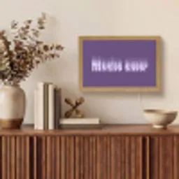 Mucho amor - Paars - Grafisch Light Box met kabel (Tafellamp) klein -sfeer2