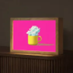 Mok - Wolken - Roze - Minimalitisch Light Box met kabel (Tafellamp) klein -z3d_website