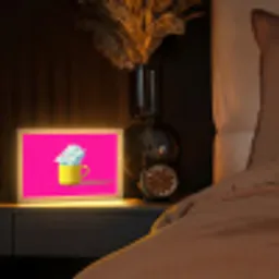 Mok - Wolken - Roze - Minimalitisch Light Box met kabel (Tafellamp) klein -sfeer1