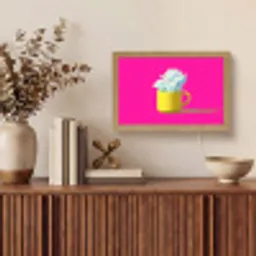 Mok - Wolken - Roze - Minimalitisch Light Box met kabel (Tafellamp) klein -sfeer2
