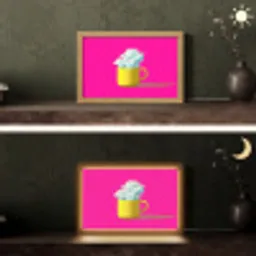 Mok - Wolken - Roze - Minimalitisch Light Box met kabel (Tafellamp) klein -sfeer3