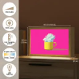 Mok - Wolken - Roze - Minimalitisch Light Box met kabel (Tafellamp) klein -USP_EN