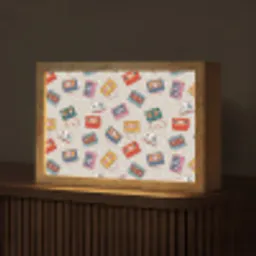 Muziek - Cassette - Patroon Light Box met kabel (Tafellamp) klein 924 -z3d_website