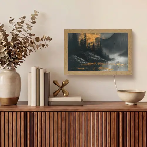 Natuur - Abstract - Landschap - Modern Light Box met kabel (Tafellamp) klein -sfeer2
