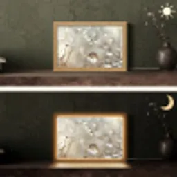 Natuur - Bloemen - Druppels - Regen Light Box met kabel (Tafellamp) klein -sfeer3