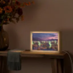 Neon cactussen - Woestijn - Zonsondergang Light Box met kabel (Tafellamp) klein -sfeer4
