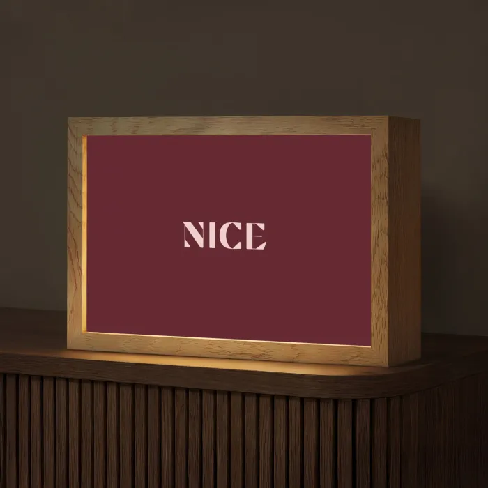 Nice - Bordeaux - Roze Light Box met kabel (Tafellamp) klein -z3d_website