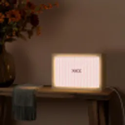 Nice - Strepen - Roze Light Box met kabel (Tafellamp) klein -sfeer4