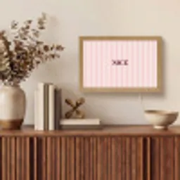 Nice - Strepen - Roze Light Box met kabel (Tafellamp) klein -sfeer2