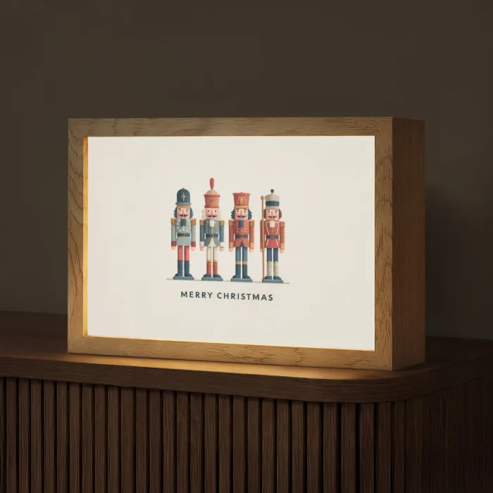Notenkrakers - Minimalistisch - Kerst - Beige Light Box met kabel (Tafellamp) klein -z3d_website