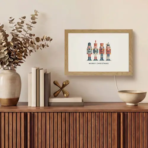 Notenkrakers - Minimalistisch - Kerst - Beige Light Box met kabel (Tafellamp) klein -sfeer2