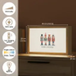 Notenkrakers - Minimalistisch - Kerst - Beige Light Box met kabel (Tafellamp) klein -USP_EN
