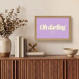 Oh darling - Hart - Paars Light Box met kabel (Tafellamp) klein -sfeer2