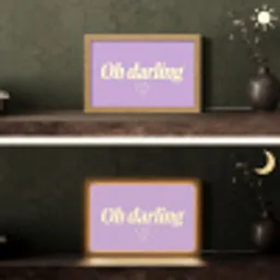 Oh darling - Hart - Paars Light Box met kabel (Tafellamp) klein -sfeer3