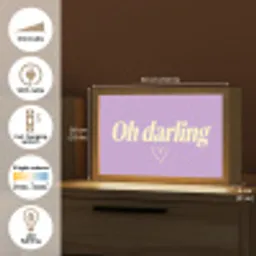 Oh darling - Hart - Paars Light Box met kabel (Tafellamp) klein -USP_EN