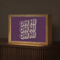 Oh hi - Paars - 3D Light Box met kabel (Tafellamp) klein -z3d_website
