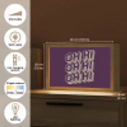 Oh hi - Paars - 3D Light Box met kabel (Tafellamp) klein -USP_EN