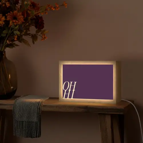 Oh hi - Paars - Cursief Light Box met kabel (Tafellamp) klein -sfeer4