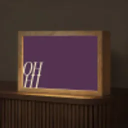 Oh hi - Paars - Cursief Light Box met kabel (Tafellamp) klein -z3d_website