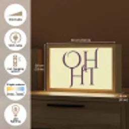 Oh hi - Geel - Monogram Light Box met kabel (Tafellamp) klein -USP_EN