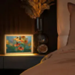 Oranje bloemen - Levendig - Wazige achtergrond Light Box met kabel (Tafellamp) klein -sfeer1