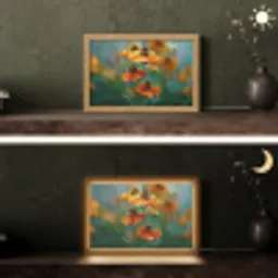 Oranje bloemen - Levendig - Wazige achtergrond Light Box met kabel (Tafellamp) klein -sfeer3