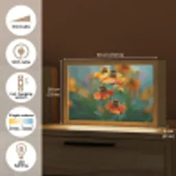 Oranje bloemen - Levendig - Wazige achtergrond Light Box met kabel (Tafellamp) klein -USP_EN