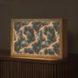 Oranje - Bliksem - Wolken Light Box met kabel (Tafellamp) klein 924 -z3d_website