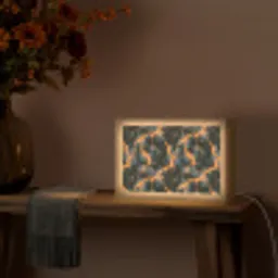 Oranje - Bliksem - Wolken Light Box met kabel (Tafellamp) klein 924 -sfeer4