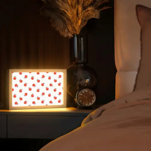 Oranje - Sinaasappel - Bloemetje Light Box met kabel (Tafellamp) klein 924 -sfeer1