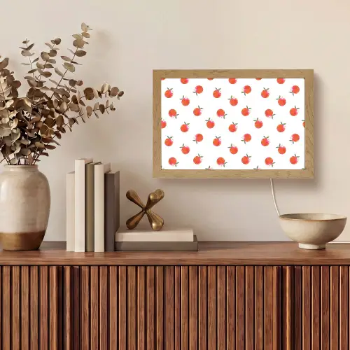 Oranje - Sinaasappel - Bloemetje Light Box met kabel (Tafellamp) klein 924 -sfeer2