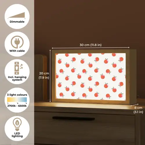 Oranje - Sinaasappel - Bloemetje Light Box met kabel (Tafellamp) klein 924 -USP_EN