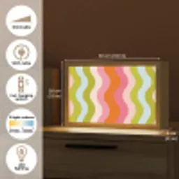 Banen - Golven - Kleurrijk - Verticaal Light Box met kabel (Tafellamp) klein -USP_EN