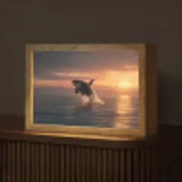 Orka - Zee - Zonsondergang Light Box met kabel (Tafellamp) klein -z3d_website